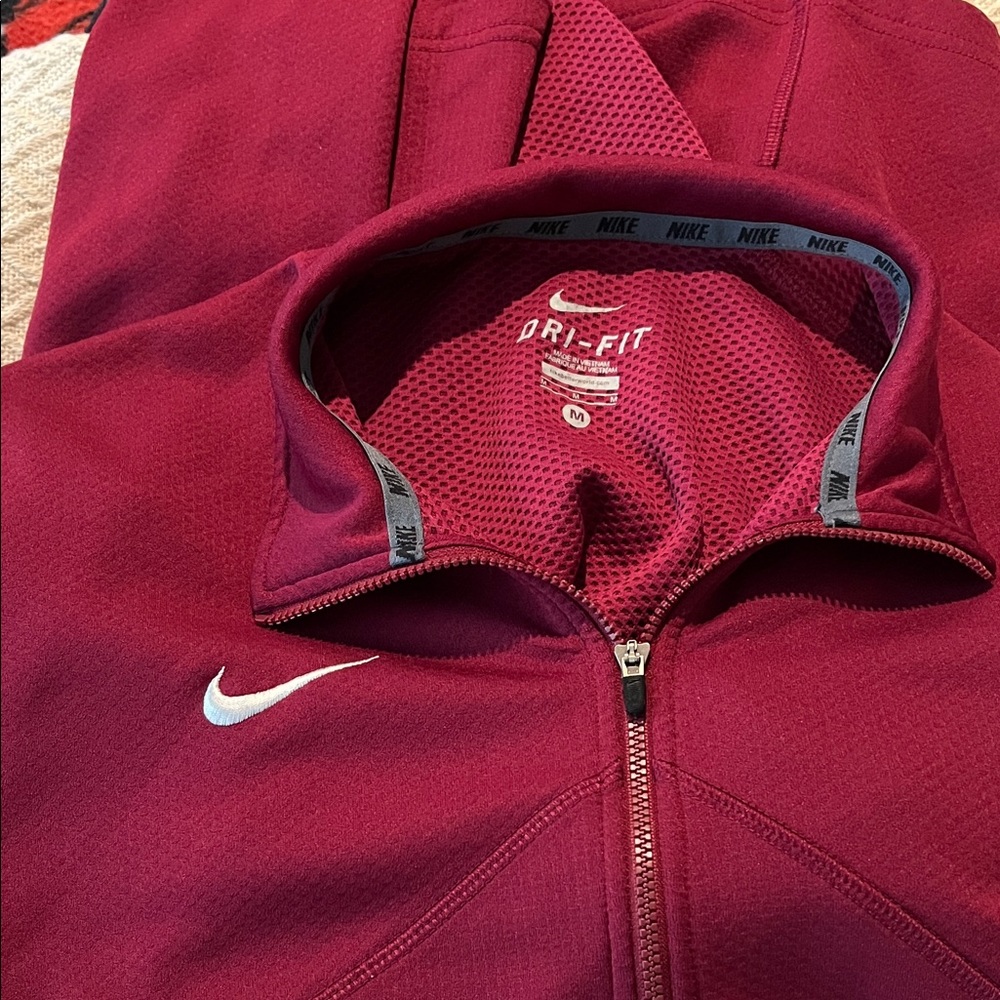 Nike Burgundy Dri-FIT Zip-Up Jacket